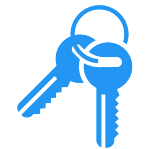 A pair of blue keys