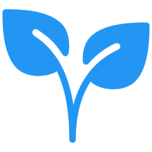 A blue plant icon