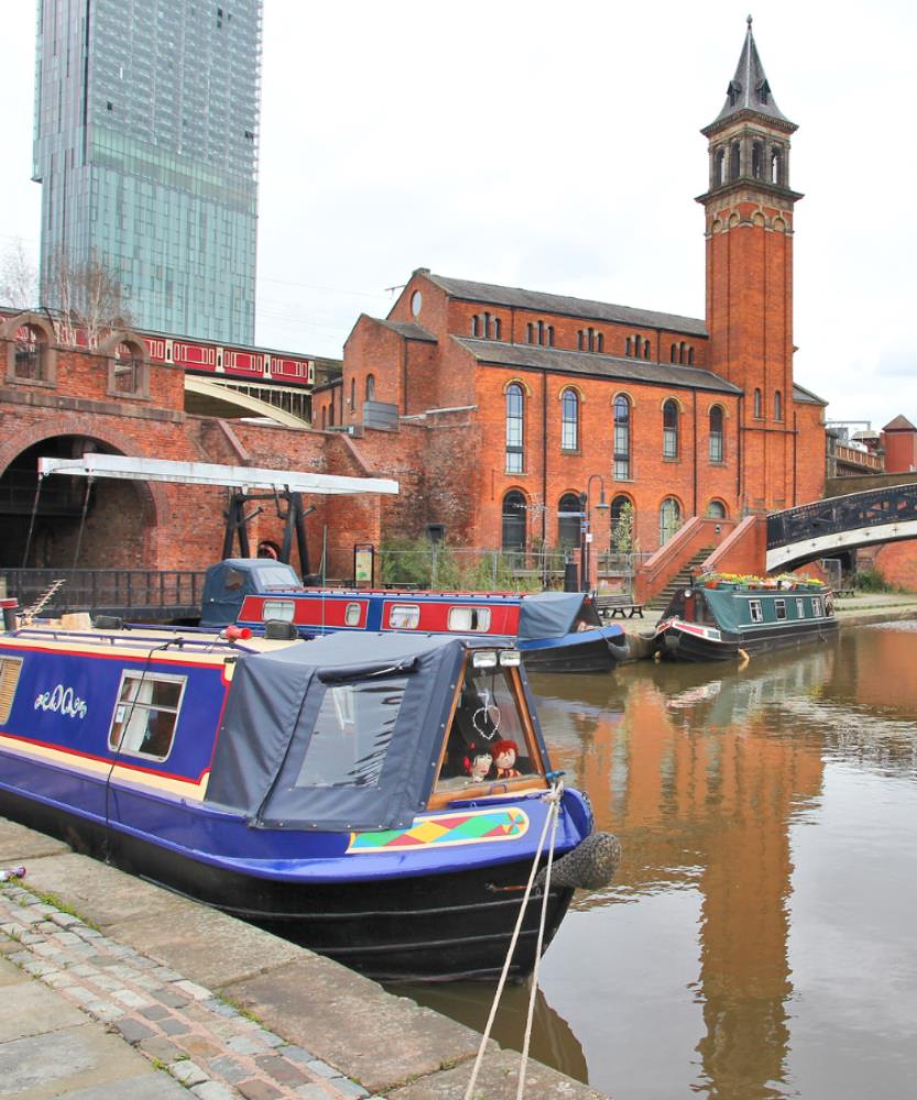 Canal boat at Salford Quays